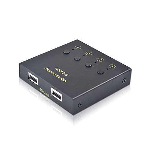 USB-Switch für 4 Computer und 2 Geräte - 2.0 Peripherie-Umschalter für Maus, Tastatur, Scanner, Drucker USB-Switch für 4 Computer und 2 Geräte - 2.0 Peripherie-Umschalter für Maus, Tastatur, Scanner, Drucker von huasion