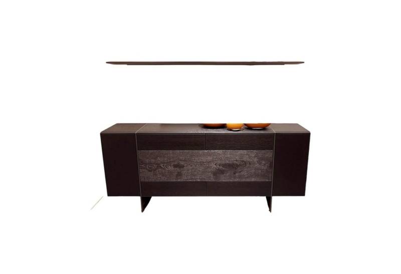 hülsta Sideboard Anrichte Persis Eiche Massiv Anthrazit Mit Wandsteckbord Und von hülsta
