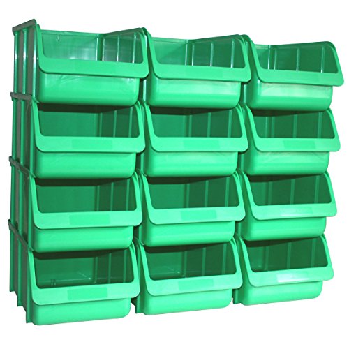 12 Profi Lager-Sichtboxen PP Größe 4 in Farbe Grün von hünersdorff