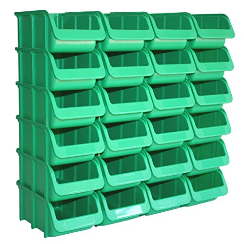 24 Profi Lager-Sichtboxen PP Größe 2 in Farbe Grün von hünersdorff