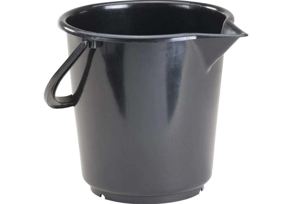 hünersdorff Aufbewahrungsbox Eimer 10,5 l HD-Polyethylen schwarz Kunststoffbügel Ø 286 mm Höhe 283 mm von hünersdorff