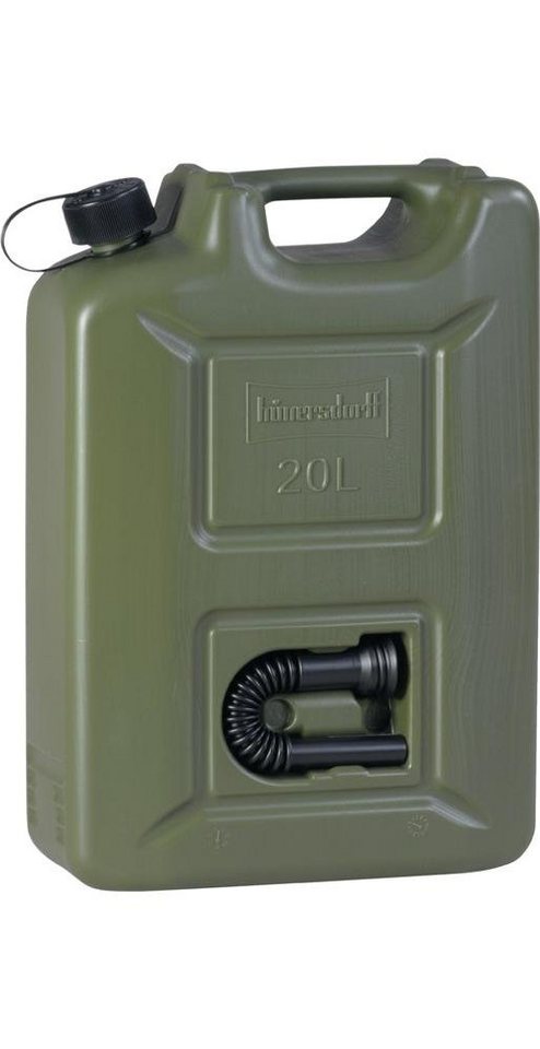 hünersdorff Aufbewahrungsbox Kraftstoffkanister PROFI 20 l olivgrün HDPE L350xB165xH495mm von hünersdorff