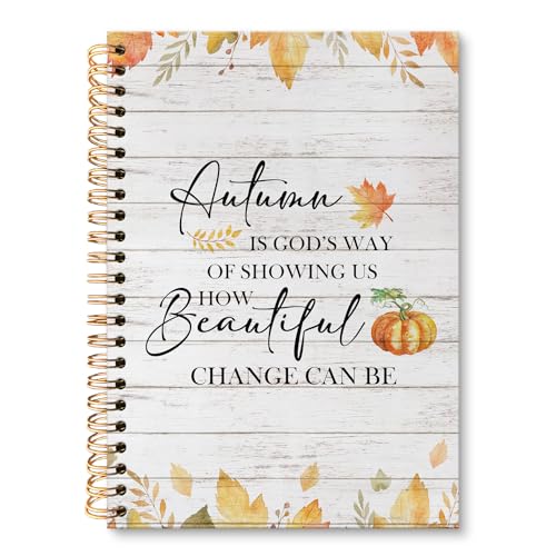 huester Fall Christian Notebook Journal, Autumn Maple Leaf Bible Verse Prayer Scripture Journal Notebooks for Note Taking, Fall Autumn Bible Hardcover Spiral Notebook, 5.5x8.3 Inch 756-HL-Book von huester