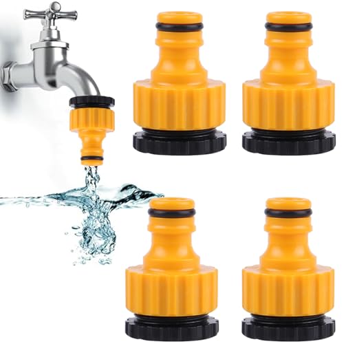 4pcs Gardena Anschluss 1/2 Zoll Hahnverbinder 3/4 Zoll,Kunststoff Adapter Kupplung Schlauchanschluss Set, 2-In-1 Schlauchanschluss Set Für Wasserhahn schlauch Anschluss von hufhnwso
