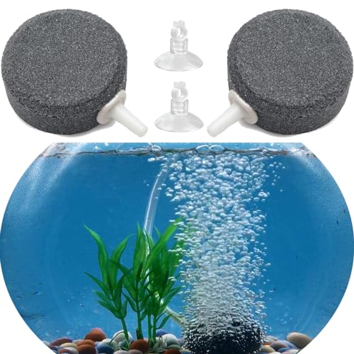 Aquarium Luftstein, 2 Pcs Aquarium Luftausströmer, 4 cm Ausströmersteine für Aquarien,sprudelstein für Aquarium Aquarium , Sauerstoffsteinscheibe, Blasendiffusor, für kleine Teiche und DWC Reservoirs von hufhnwso