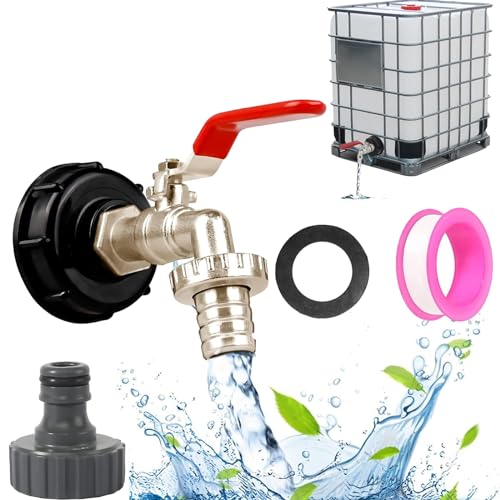 hufhnwso IBC Auslaufhahn Regentonne 1000 Liter Wassertank 1000l Container Zubehör Tank Verbinder Hahn (3/4") von hufhnwso