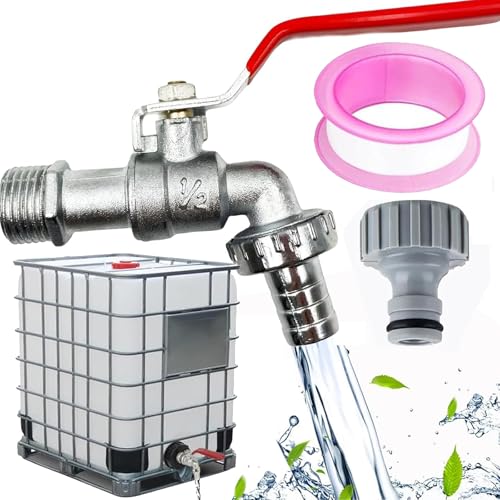 hufhnwso 1/2 Regentonne 1000 Liter Auslaufhahn,Wassertank 1000l, IBC Tank Wasserhahn von hufhnwso