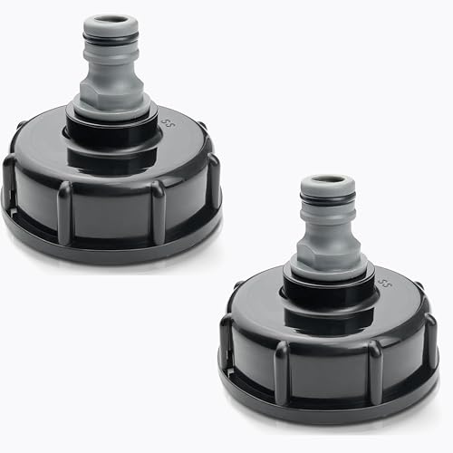 hufhnwso 2 Stück IBC Tankdeckel, S60x6 IBC Adapterdeckel, 3/4 Zoll Innengewinde, Flüssigkeitslagerdeckel Adapter, Tankanschluss Kunststoffkappe Innengewinde Anschluss Zubehör für Tank von hufhnwso