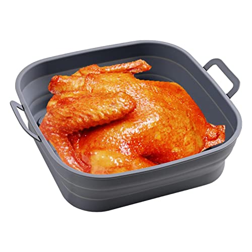 Silikon-Luftfritteuse Abdeckungen, Faltbares Silikon-Backblech für Luftfritteuse - Wiederverwendbarer Antihaft-Backkorb für Luftfritteuse zum Kochen Silikon-Luftfritteuse Abdeckungen, Faltbares Silikon-Backblech für Luftfritteuse - Wiederverwendbarer Antihaft-Backkorb für Luftfritteuse zum Kochen von huiba