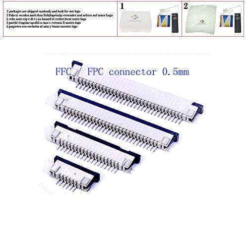 FFC/FPC-Verbindungsstück, 0,5 mm, 4-polig, 5, 6, 7, 8, 10, 12, 14, 16, 18, 20, 22, 24, 26, 28, 30P, Flachverbinder, oberer Kontakt, 10 Stück von huicouldtool