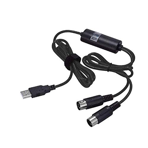 huicouldtool USB IN-Out MIDI-Kabel Konverter USB-zu-2-MIDI-Interface-Adapterkabel Für PC-Musik-Tastatur Synth Für Windows- und Mac-iOS-Tastatur,Black,2M von huicouldtool