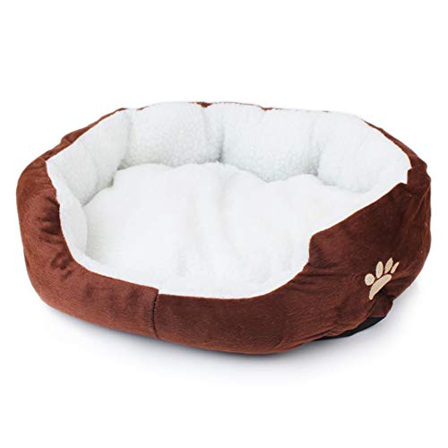 huihuijia HundeköRbchen Hundesofa Hundebetten Haustierbett Hundebett Kleine Hunde OrthopäDisches Hundebett Hundebett Flauschig for Sweet Sleep Your Small Animals Brown,60 * 50cm von huihuijia