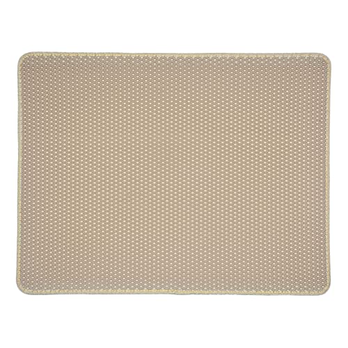 huihuijia Katzenmatte Katzenklo Katze Katzentoilette Matte Katzenstreumatte waschbar Katzenstreufänger Mat Katzenstreumatte groß Katzentoilettenmatten 40X50,beige von huihuijia