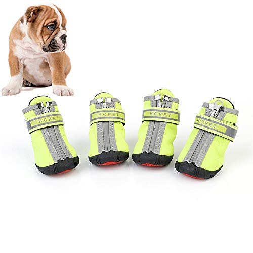 huihuijia Pfotenschutz Für Hunde Wasserdicht Hundestiefel Hundeschuhe rutschfest Haustierstiefel Hundepfotenschutz Hundeschuhe Hundeschuhe für kleine Hunde Green,m/3 von huihuijia