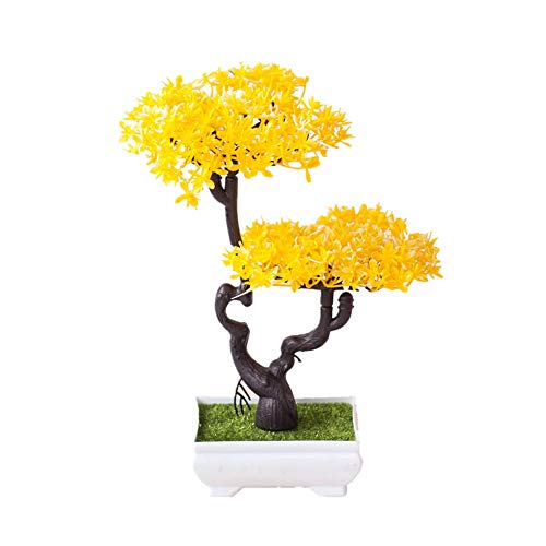 huihuijia Simulation Topfpflanze Simulation Blume Kunststoff Pflanze Bonsai Mode Desktop Dekoration Heimtextilien Home Yellow von huihuijia