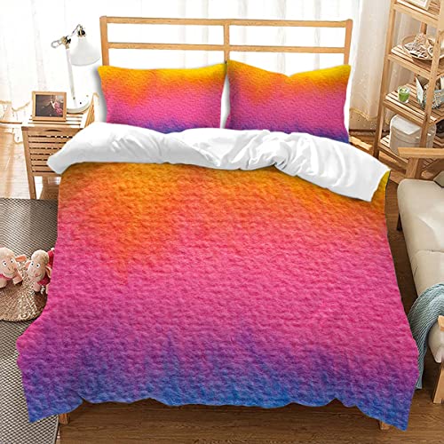 huitutu Bettwäsche 155x220cm 3D Bunte Plüschmuster Bettbezug Pflegeleicht mit Reißverschluss Soft Coloured Mikrofaser Bettwäsche Set und 1 Kissenbezug 80x80cm von huitutu