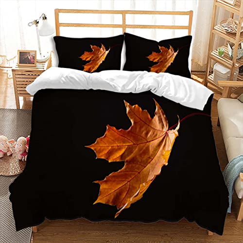 huitutu Orange Maple Bettwäsche-Set 135x200cm Jungen Mädchen Mikrofaser Bettwäsche Orange Ahorn Streifen Schwarz Bettbezug und 1 Kissenbezüge 80x80cm huitutu Orange Maple Bettwäsche-Set 135x200cm Jungen Mädchen Mikrofaser Bettwäsche Orange Ahorn Streifen Schwarz Bettbezug und 1 Kissenbezüge 80x80cm von huitutu