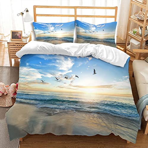 huitutu Seaside Bettwäsche Set 135x200cm Blauer Ozean Wellen Seemöwe Muster Mikrofaser Bettbezug Jungen Mädchen Möwe Bettwäsche und 1 Kissenbezug 80x80cm huitutu Seaside Bettwäsche Set 135x200cm Blauer Ozean Wellen Seemöwe Muster Mikrofaser Bettbezug Jungen Mädchen Möwe Bettwäsche und 1 Kissenbezug 80x80cm von huitutu