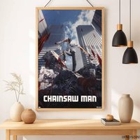 Chainsaw Man Poster, Dark Anime Wall Art, Action Manga Print, Hero Decor von hundarnim