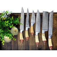Messer-Set, Handgemachte Damast-stahlmesser, Schönes Geschenk Für Sie Oder Ihn, 6 Rasiermesser Scharfe Messer von huntingkniveshub