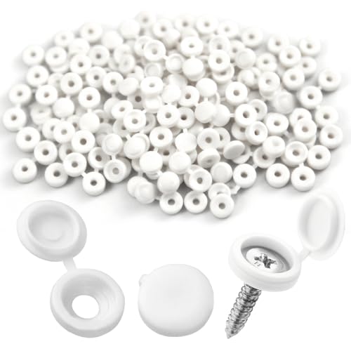 170 Schraubenabdeckkappen=- Universell für Möbel, Schränke, Regale, Kratzschutz, Abdeckkappen für Schrauben, Bei M3 und M5 Befestigen Sie Einen Schutzanzugl（ Weiß） von huoanpo