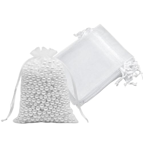 60PCS Weiße Organzasäckchen 10x15 cm - Wiederverwendbare Geschenksäckchen aus Organza für Gästegeschenke, Zuckererbsen, Schmuck und Geburtstagssüßigkeiten 60PCS Weiße Organzasäckchen 10x15 cm - Wiederverwendbare Geschenksäckchen aus Organza für Gästegeschenke, Zuckererbsen, Schmuck und Geburtstagssüßigkeiten von huoanpo