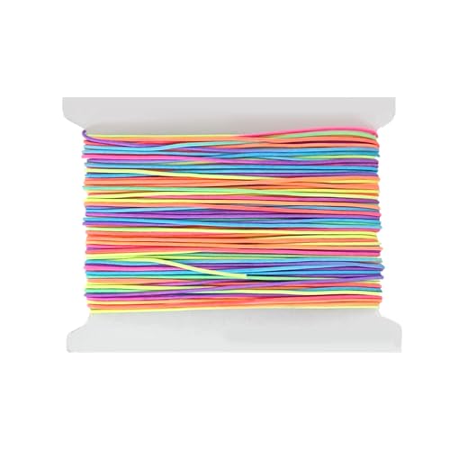 Huoflame 38 Farben Gummiband Kordel für DIY Schmuck - Elastische Schnur 20m, Hochwertige Polyester mit Latex, Bunte Farben zum Basteln - Perfekt für Armbänder, Perlen, Freundschaftsarmbänder von huoflame