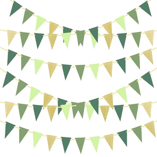 Huotflame Glitzernde Wimpelkette Dreieck Girlande - Papier Banner Deko für Geburtstag Hochzeit Party - Wiederverwendbare Bunting Girlande für Gartenparty Einschulung Kinderzimmer Boho Deko Outdoor Huotflame Glitzernde Wimpelkette Dreieck Girlande - Papier Banner Deko für Geburtstag Hochzeit Party - Wiederverwendbare Bunting Girlande für Gartenparty Einschulung Kinderzimmer Boho Deko Outdoor von huoflame