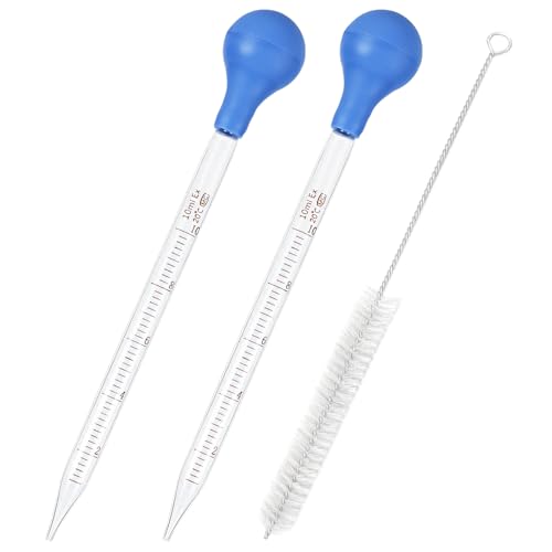 Huoflame Labor-Tropfpipetten aus Glas – Chemikalienbeständige Präzisionspipetten mit Skala und Gummikopf – Für Forschung, Labor, Schule und Lebensmittelanwendungen (2p) von huoflame