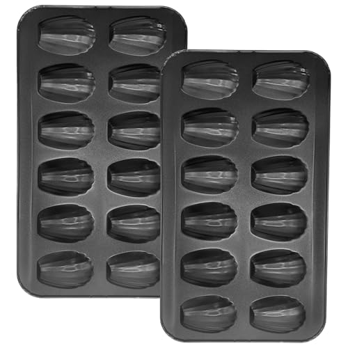 Hurifeng 12-Fach Madeleine Backform - Antihaft Karbonstahl Backblech für Madeleines, Kekse, Brownies, mit dicker Beschichtung, 2er Set Hurifeng 12-Fach Madeleine Backform - Antihaft Karbonstahl Backblech für Madeleines, Kekse, Brownies, mit dicker Beschichtung, 2er Set von hurifeng