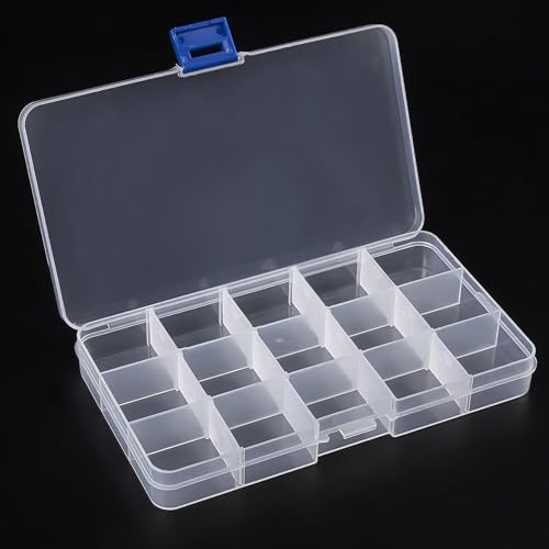 hurifeng 2P Sortierbox - Praktischer Kleinteile Organizer mit 15 variablen Fächern für Bügelperlen; Aufbewahrungsbox für Schmuck; Schrauben und Mini-Accessoires hurifeng 2P Sortierbox - Praktischer Kleinteile Organizer mit 15 variablen Fächern für Bügelperlen; Aufbewahrungsbox für Schmuck; Schrauben und Mini-Accessoires von hurifeng