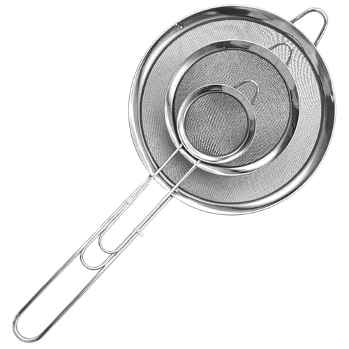 hurifeng 3pc Edelstahl Mehlsieb Set - Feinmaschiges Küchensieb aus Edelstahl 7/8/10 cm - Sieb Küche - Sieb Feinsieb - Hochwertiges Mehlsieb Strainer hurifeng 3pc Edelstahl Mehlsieb Set - Feinmaschiges Küchensieb aus Edelstahl 7/8/10 cm - Sieb Küche - Sieb Feinsieb - Hochwertiges Mehlsieb Strainer von hurifeng