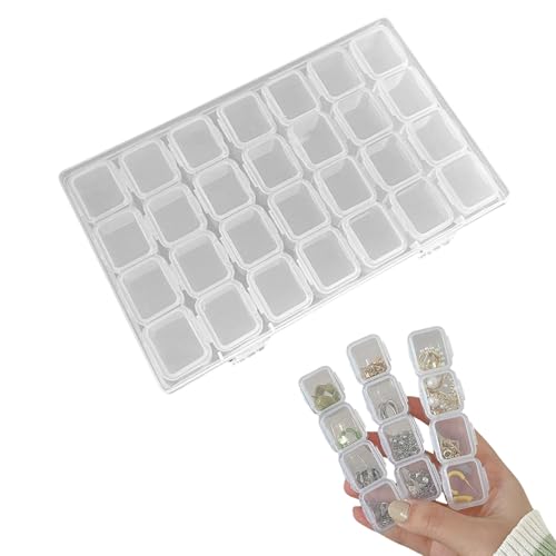 hurifeng Kunststoff-Aufbewahrungsbox – Praktische Sortierlösung für Schmuck, Perlen, Kleinteile, Werkstatt und DIY (1, 28-Fächer) von hurifeng