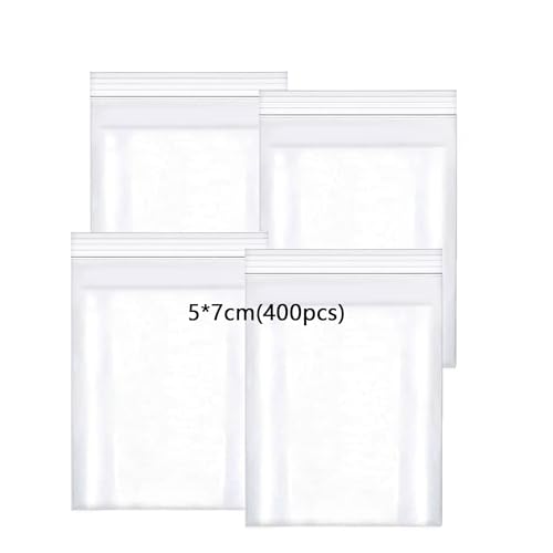 huruirui 400Stück 5x7cm Druckverschlussbeutel,zip beutel Wiederverschließbare Durchsichtige Plastikbeutel Klein Verschlussbeutel Zipper Beutel Set Kleine Wasserdichter 100μm von huruirui