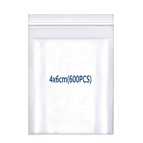 huruirui 600Stück Druckverschlussbeutel,4x6cm/160μm Zip Beutel Wiederverschließbare Durchsichtige Plastikbeutel Klein Verschlussbeutel Zipper Beutel Set Kleine Wasserdichter von huruirui
