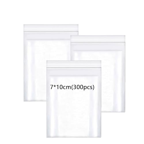 huruirui 7x10cm Druckverschlussbeutel, 300Stück zip beutel Wiederverschließbare Durchsichtige Plastikbeutel Klein Verschlussbeutel Zipper Beutel Set Kleine Wasserdichter 100μm von huruirui