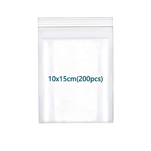 huruirui Druckverschlussbeutel,10x15cm/160μm 200Stück Zip Beutel Wiederverschließbare Durchsichtige Plastikbeutel Klein Verschlussbeutel Zipper Beutel Set Kleine Wasserdichter von huruirui