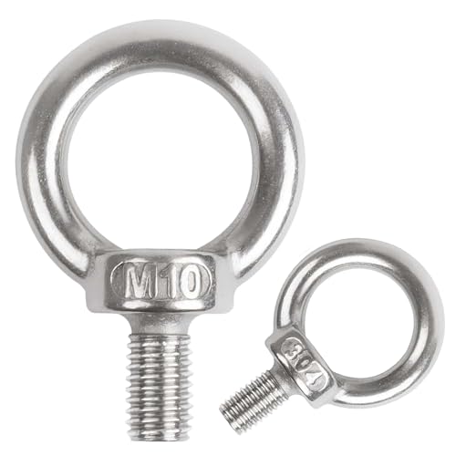 huruirui M10 * 18 Ringschraube 304 Edelstahl A2-70 Ösenschrauben 2pcs Augenschraube Ringschraube mit Gewinde Befestigens und Hängens von huruirui
