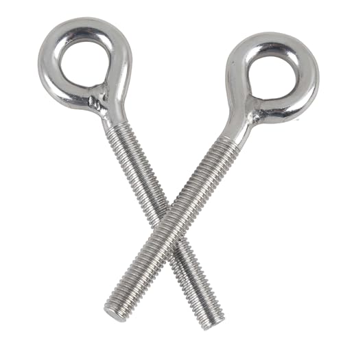 huruirui M10 Ringschraube Ösenschrauben Langem Schaft 304 Edelstahl A2-70 5pcs Ringschrauben Augenschraube mit Gewinde Schraubenringe Geschweißt Befestigens und Hängens von huruirui