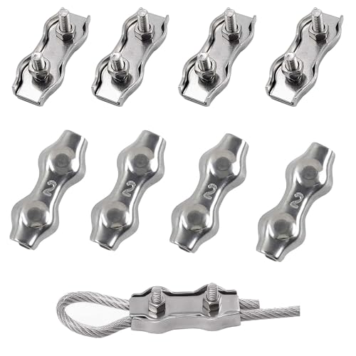 huruirui M2 Drahtseilklemme Edelstahl 304 Seilklemmen Duplex Stahlseil Klemme Seilverbinder für Stahlseil Stahlkabel Stahldraht Fixiert Passend für Ø 2 mm Draht 8pcs huruirui M2 Drahtseilklemme Edelstahl 304 Seilklemmen Duplex Stahlseil Klemme Seilverbinder für Stahlseil Stahlkabel Stahldraht Fixiert Passend für Ø 2 mm Draht 8pcs von huruirui
