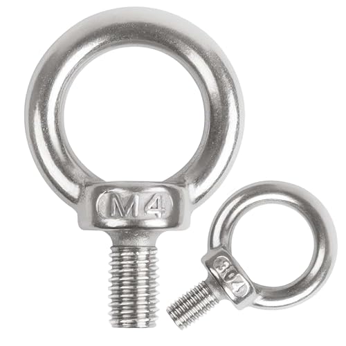 huruirui M4 * 10 Ringschraube 304 Edelstahl A2-70 Ösenschrauben 10pcs Augenschraube Ringschraube mit Gewinde Befestigens und Hängens von huruirui