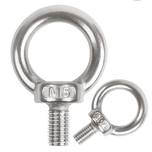 huruirui M5 * 10 Ringschraube 304 Edelstahl A2-70 Ösenschrauben 10pcs Augenschraube Ringschraube mit Gewinde Befestigens und Hängens von huruirui
