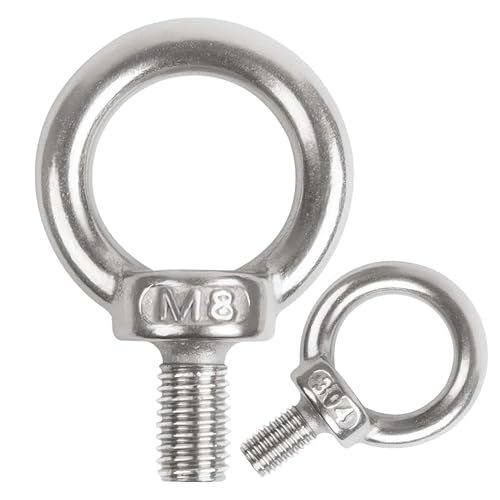 huruirui M8 * 13 Ringschraube 304 Edelstahl A2-70 Ösenschrauben 5pcs Augenschraube Ringschraube mit Gewinde Befestigens und Hängens von huruirui