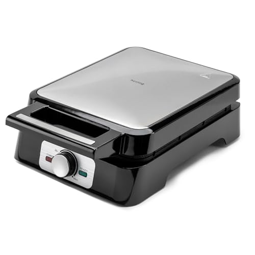 Huslog Waffeleisen 1500W XXL Für 4 Grosse Waffeln Temperaturregelung Silber Huslog Waffeleisen 1500W XXL Für 4 Grosse Waffeln Temperaturregelung Silber von huslog