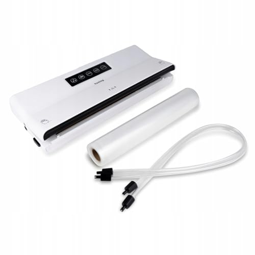 Vakuumiermaschine mit Zubehör, Digitale Bedienfelder, Kompakt 125W + 1x Folie, Weiß Vakuumiermaschine mit Zubehör, Digitale Bedienfelder, Kompakt 125W + 1x Folie, Weiß von huslog