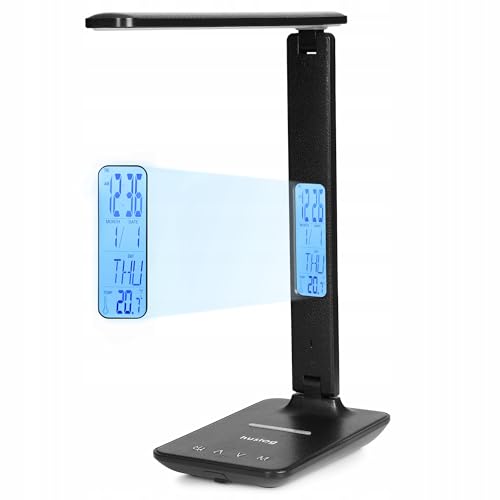 huslog Schreibtischlampe Nachttischlampe Zeichentischlampe Uhr Induktives Ladegerät Led Smart von huslog