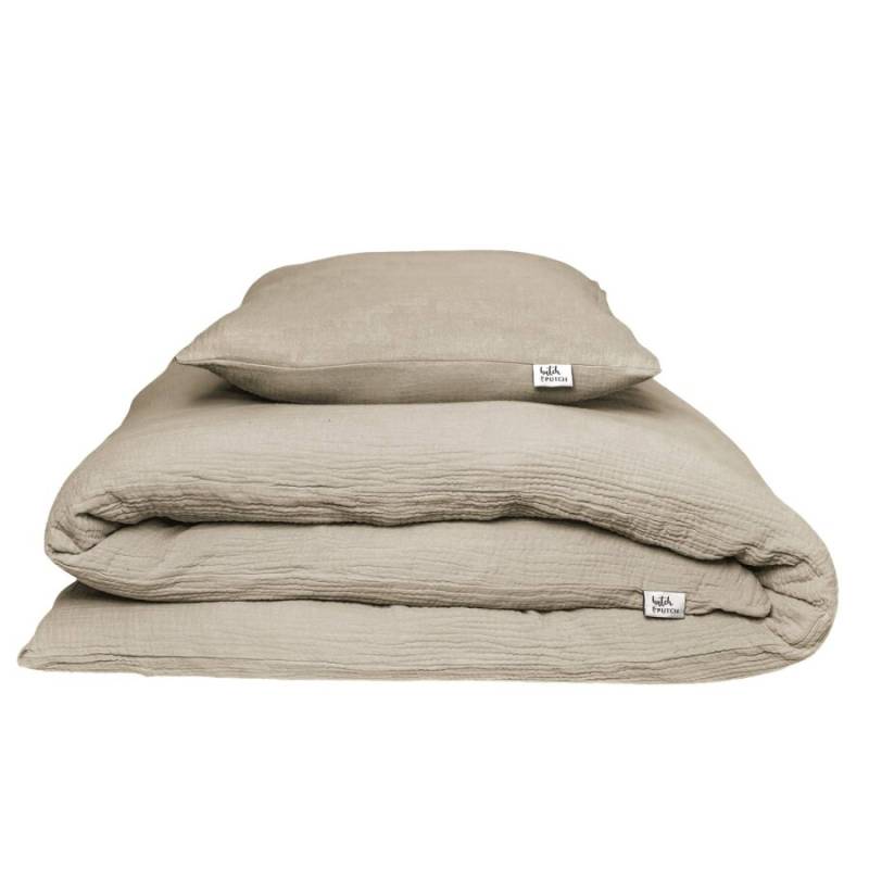 hutch & PUTCH Bettwäsche 135x200cm "Musselin" besonders weich stein von hutch & PUTCH