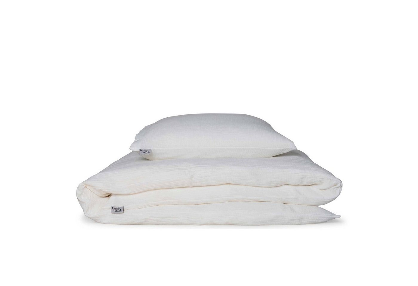 Bettwäsche Musselin-Bettwäsche Eliane" • Off-White, hutch&putch, Baumwolle, aus 100% Bio-Baumwolle, mit hochwertigem Reißverschluss" von hutch&putch