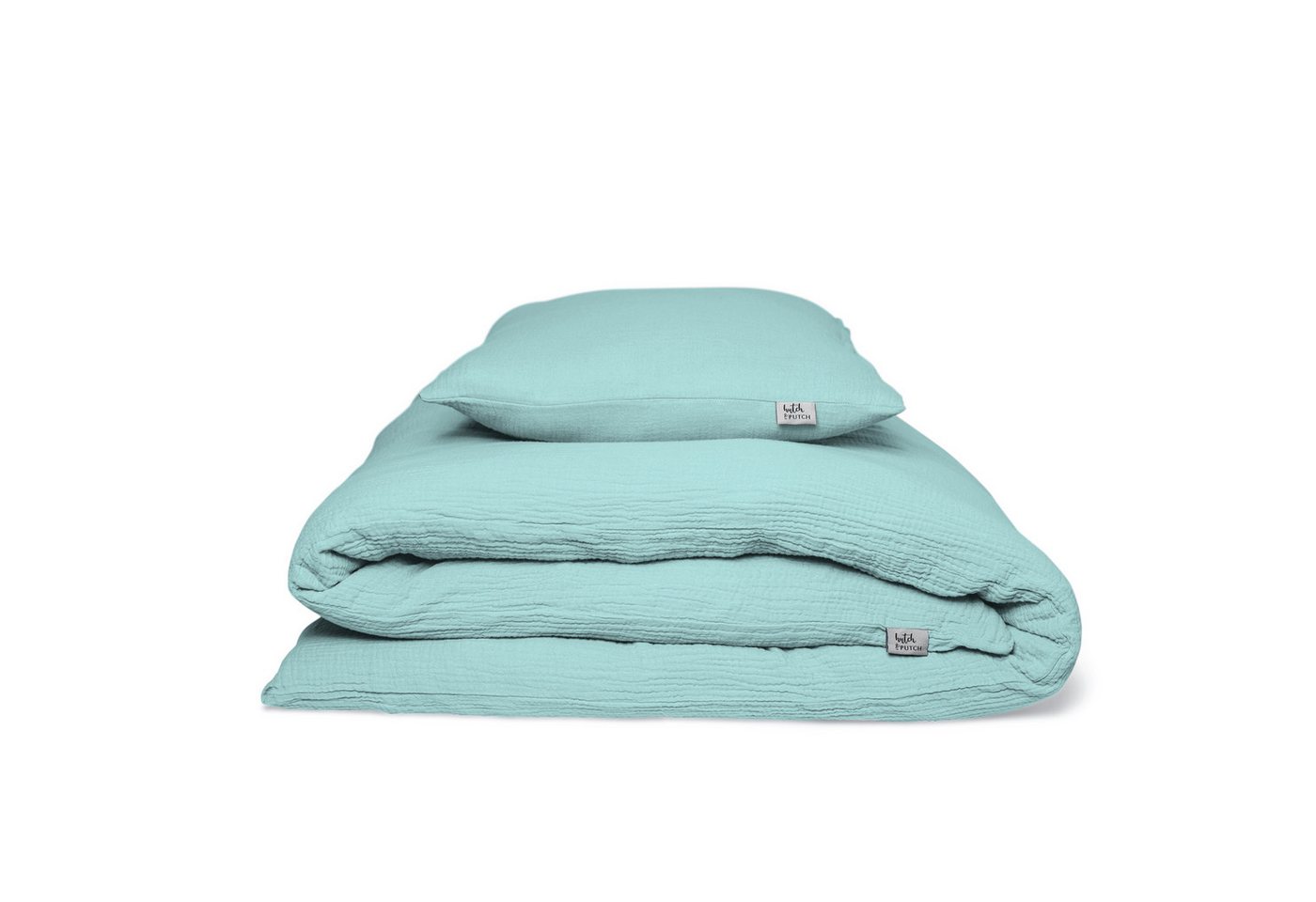 Bettwäsche Musselin-Bettwäsche Eliane" • Sky Blue, hutch&putch, Baumwolle, aus 100% Bio-Baumwolle, mit hochwertigem Reißverschluss" von hutch&putch