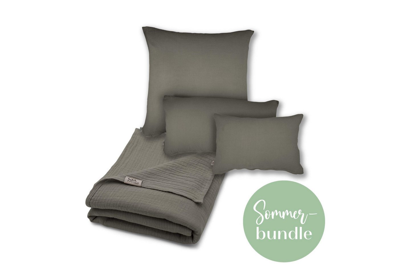 hutch&putch Bettwäsche Musselin-Sommerbundle (Sommerdecke 200x135cm + Kopfkissen nach Wahl), Bio-Baumwolle, 2 teilig, die perfekte leichte Decke für den Sommer, aus 100% Bio-Baumwolle von hutch&putch